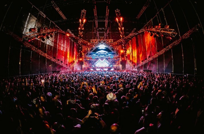 Large music festival, the RESISTANCE stage at Ultra Europe in Split, Croatia.