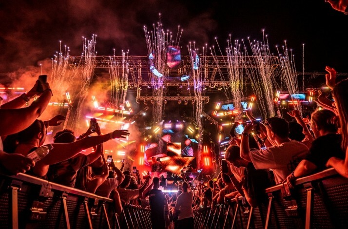 Live performance at the Ultra Europe music festival, a major annual outdoor electronic music festival.
