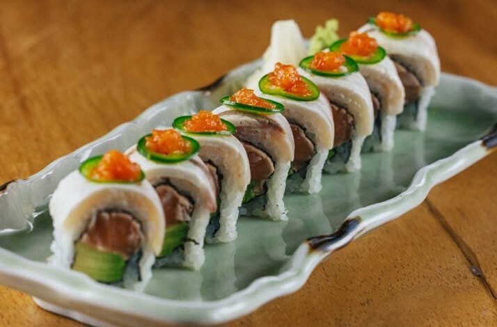 Sushi rolls at 99 Sushi Bar & Restaurant Dubai.