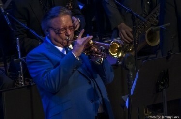 Arturo Sandoval performing the trumpet. Photo by: Jeremy Lock