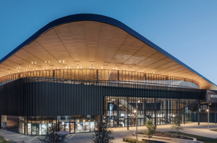 Exterior of Moody center.